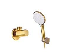 Pommeau de douche de luxe à trois fonctions en plastique ABS plaqué or avec support doré et flexible de douche BD667(C)