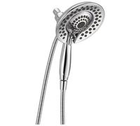 Pommeau de douche double 2 en 1 Delta Faucet In2ition 5 jets avec douchette main, pommeau de douche chrom avec flexible, pommeau de douche