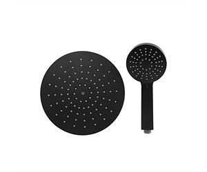 Pommeau de douche double combiné, interface G1/2 de 4,1 pouces, douchettes à main à trois vitesses, pommeau de douche à jet haute pression en ABS de 9 pouces, couverture complète du corps, rond noir