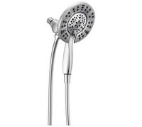 Pommeau de douche double Delta Faucet In2ition à 4 jets avec douchette à main, chromé, avec flexible. Pommeaux de douche et douchettes à main. Po