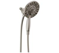 Pommeau de douche double Delta Faucet In2ition à 4 jets avec douchette à main, nickel brossé, avec flexible. Pommeaux de douche et douchettes à m