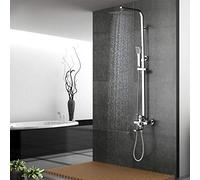 Pommeau de Douche Douche à Main Système de Douche de Bain chromé Kit de Douche à Effet Pluie 8 10 12 Pouces Mitigeur d'eau Chaude et Froide à 3 Voies Bec de Baignoire piv,8 inch Shower Head-A