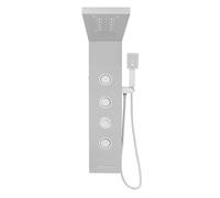 Pommeau de douche, douchette à main, douche à effet pluie, montage mural, kit de massage avec tuyau, lumière LED bleue, pour salle de bain, maison, adulte, argenté