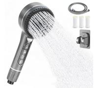 Pommeau de Douche Douchette Anti Calcaire Pomme de Douche à Haute Pression | avec 4 Modes Paume de Douche Salle de Bain Economie d'Eau avec Tuyau 1.5 M Support Pommeau Douche