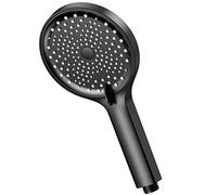 Pommeau de Douche Economie Deau-YEAUPE Pommeau de douche haute pression, Pommeau douche economie deau Grand (130 mm de diamètre) - Avec 3 types de jets - Douchette à main haute pression Noir,9L/Min