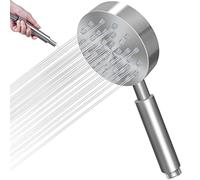 Pommeau de douche, économiseur d'eau, en acier inoxydable brossé, haute pression, avec buse puissante, pour salle de bain, spa, nettoyage