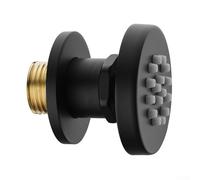 Pommeau de douche en acier inoxydable, 5,1 cm, réglable, rond, rotatif, massage, spa, pommeau de douche latéral (noir)