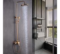 Pommeau de douche en cuivre antique + acier inoxydable - Douchette à main - Robinet de douche en cuivre - Système de douche rétro - Système de douche nostalgique