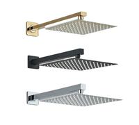 Pommeau de douche en laiton 8/10/12 pouces, robinet encastré, système d'installation murale, robinets de salle de bain à effet pluie, mélangeur d'eau chaude et froide, grue(Brushed Nickel 30cm)