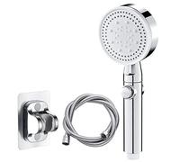 Pommeau de Douche et Tuyau d'économie d'eau Noir, 5 Modes de Douche Haute Pression réglables, arrêt à Une Touche, Massage de l'eau, Douche écologique, Accessoires de Salle de Bain (Couleur