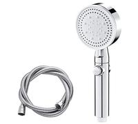 Pommeau de Douche et Tuyau d'économie d'eau Noir, 5 Modes de Douche Haute Pression réglables, arrêt à Une Touche, Massage de l'eau, Douche écologique, Accessoires de Salle de Bain (Couleur