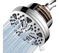 Pommeau de Douche Filtré, Voolan 8 Jets Haute Pression, Adoucisseur d'eau pour Pommeau de Douche à Effet de Pluie, Filtre de Pomme de Douche à eau dure en 15 Étapes