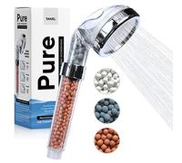 Pommeau de douche flexible avec 3 modes haute-pression muni d'un triple système naturel de filtration eau