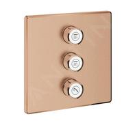 Pommeau de douche - GROHE - GROHTHERM SMARTCONTROL - Cuivre brossé - Inverseur encastré pour 3 sorties