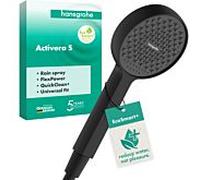 Pommeau de douche hansgrohe Activera S 95 28032670 2000 type de jet économiseur d'eau+, Ø 95 mm, EcoSmart, 6 l/min, noir mat