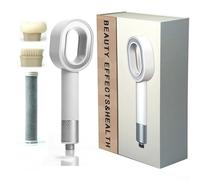 Pommeau de douche haute pression 3 en 1 ABS facile à installer avec filtre à charbon pour enlever le calcaire et éponge portable avec brosse de bain et installation sans outils (blanc)