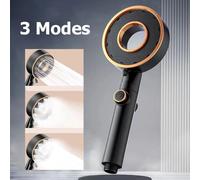 Pommeau de douche haute pression, 3 modes, pommeau de douche réglable, économie d'eau, arrêt à une touche, buse de pulvérisation d'eau, accessoires de maison Silver