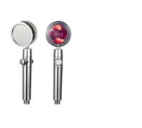 Pommeau de douche haute pression à double turbocompresseur, pommeau de douche à hélice à ventilateur turbo portatif, pommeau de douche de massage à arrêt à une touche(Classic-Red)