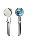 Pommeau de douche haute pression à double turbocompresseur, pommeau de douche à hélice à ventilateur turbo portatif, pommeau de douche de massage à arrêt à une touche(Classic-Blue)