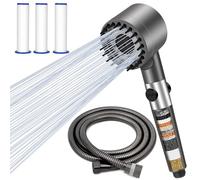 Pommeau de Douche Haute Pression, Anti Calcaire Pomme de Douche Economie Deau Poire de Douche Filtrant Douchette avec 1.5M Tuyau 3 Types de Jets Filtre Shower Head