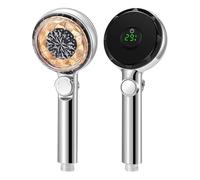 Pommeau de douche haute pression avec filtration et économie d'eau, affichage numérique de la température à LED sous pression(Orange)