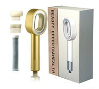 Pommeau de douche haute pression avec filtre pour eau propre, design éponge ABS 3 en 1, compatible avec les tuyaux standard (doré)