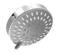 Pommeau de douche haute pression chromé avec 5 modes réglables, y compris pluie et brume, design rond de 10,2 cm avec joint en laiton pour plus de durabilité, limiteur de débit d'eau amovible pour une