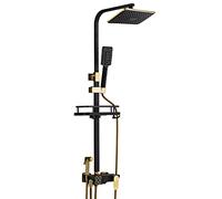 Pommeau de douche haute pression de 30,5 cm et douchette à main avec écran d'affichage numérique, pommeau de douche anti-fuite réglable à 6 modes avec support, hauteur/angle réglable