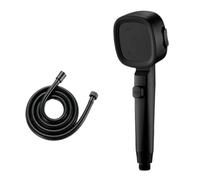 Pommeau de douche haute pression, économie d'eau, 3 Modes, réglable sur clé électronique, arrêt pulvérisateur d'eau, accessoires de salle de bains(Black with hose)
