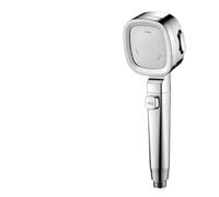 Pommeau de douche haute pression, économie d'eau, 3 Modes, réglable sur clé électronique, arrêt pulvérisateur d'eau, accessoires de salle de bains(Silver with hose)
