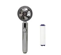 Pommeau de douche haute pression en alliage d'aluminium haute pression Buse de pulvérisation Salle de bain Pommeau de douche Gym Arroseur d'eau Argent PP Coton