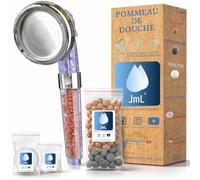 Pommeau de Douche Haute Pression, JaMoonLBV JmL® Marque Française - Douchette Anti Calcaire avec Filtration Billes - Économie d’Eau - Douche à Main Universelle - Jet Puissant - Modèle 3FB