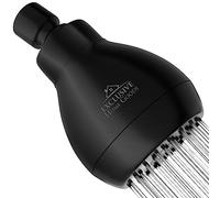 Pommeau de douche haute pression noir mat - Pommeau de douche puissant de luxe avec jet puissant et petites buses en silicone - Ajustement universel fonctionne avec les douches à haut et bas débit
