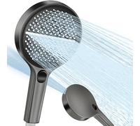 Pommeau de Douche Haute Pression Pommeau Douche Grand 150 Mm 4 Types de Jets Douchette économie D'Eau Haute Pression Large Pommes Douche et Douches à Main Douchette Salle de Bain (Gris)