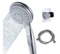Pommeau de douche haute pression pour camping-car avec tuyau - Kit de pommeau de douche de rechange avec pause marche/arrêt, chromé, pour camping-cars, sellettes, camping-cars, caravanes, remorques de