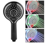 Pommeau de douche led,3 couleurs changent à eau, pomme de douche economie d'eau avec affichage numérique du capteur de température, pulvérisateur de douche à contrôle de température