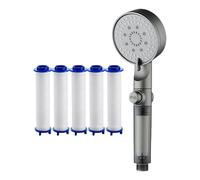 Pommeau De Douche Manuelle - Pommeau de Douche Filtre avec 5 Fonctions | Pulvérisateur Réglable avec Buses en Silicone pour Salle de Bains Maison Camping Car Camping Extérieur