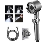 Pommeau de douche massant haute pression, 4 modes, pommeau de douche réglable avec filtre, arrêt à un bouton, économie d'eau, salle de bain, corps, cuir chevelu, cheveux, brosse de bain à main