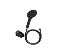 Pommeau de douche Metro 3 jets noir + flexible + support