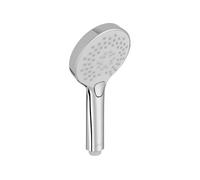 Jacob Delafon - Pommeau de douche Metro - Rond - Diamètre 11cm - 3 Jets à Bouton - Economie d'eau 10L/min - Douchette à main - Finition Chrome - E24319-CP