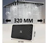 Pommeau de douche monté au plafond, superchararge à grand débit noir, Rotation à 360 degrés, Abs épais, haute pression, grande pluie, salle de bain Silver Big
