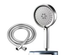 Pommeau de douche multifonction gris pistolet 5 modes avec tuyau de 1,5 m - Grand panneau de douche haute pression pour une relaxation ultime et une efficacité de l'eau