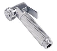 Pommeau de douche musulman avec douchette chromée et construction en alliage de zinc, avec gâchette de contrôle du débit d'eau et raccord de tuyau standard (argent)