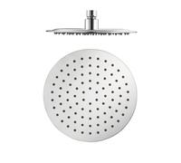 Pommeau de Douche Pluie 10 Pouces, Haute Pression Tête de Douche Ronde en Acier Inoxydable, Réglable 360° Anti Calcaire Pommeau de Douche Pluie avec Buses Auto-Nettoyante, 25x25cm, G1/2, Argent Brossé