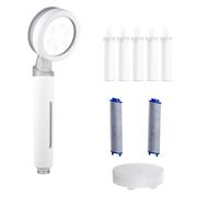 Pommeau De Douche,Pommeau De Douche Filtrant,Pommeau Douche Anti Calcaireavec 5 Éléments Filtrants En Coton Pp Et 2 Éléments Filtrants En Fibre De Carbone 1 Boîte De Filtre (Blanc 1 pièce)