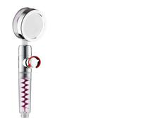 Pommeau de douche Pommeau de douche haute pression à double turbocompresseur, pommeau hélice ventilateur turbo portatif, massage arrêt une touche(Upgrade-Red)