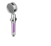 pommeau de douche Pommeau de douche haute pression à double turbocompresseur, pommeau hélice ventilateur turbo portatif, massage arrêt une touche(Upgrade-Purple)