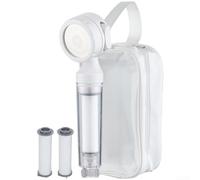 Pommeau de douche portable de voyage, 3 modes de massage doux de pluie, pulsation, filtres avec pulvérisateur à main pour la maison et l'extérieur (D)