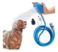 Pommeau de douche pour animal de compagnie avec brosse, tuyau en PVC 7,5 pieds et 2 adaptateurs de tuyau pour chien, chat