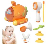 Pommeau de douche pour bébé, pompe à eau en plastique avec bec de rinçage, pulvérisateur bain pour bébé rechargeable avec ventouse pour nouveau-nés, tout-petits